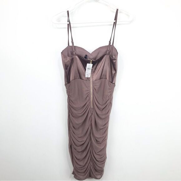 Windsor Taupe Ruched Corset BodyCon Mini Dress NEW - Picture 5 of 16